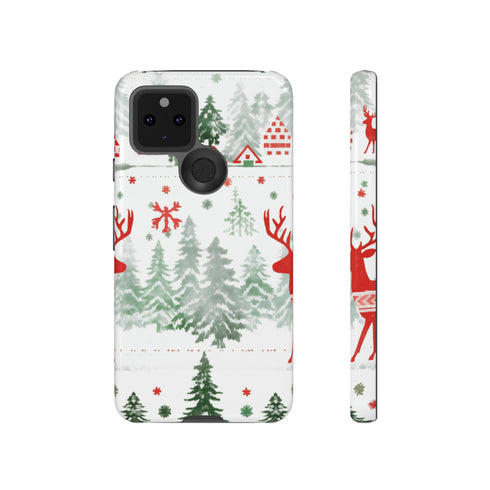 Nordic Christmas Print - Impact Resistant Phone Case Google Pixel 5 5G Glossy